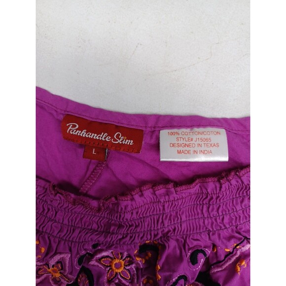 Panhandle Slim Top Girl Floral Embroidered Purple Spaghetti Straps Tank Top L - Picture 8 of 10